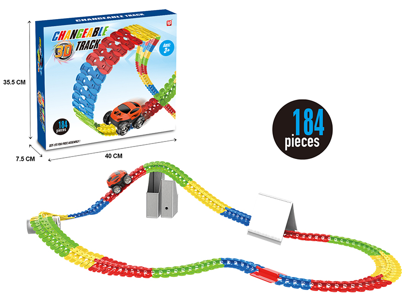 Electric 3D Track Car With Light 184pcs