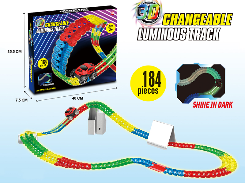 Electric Luminous 3D Rail Car With Light 184PCS