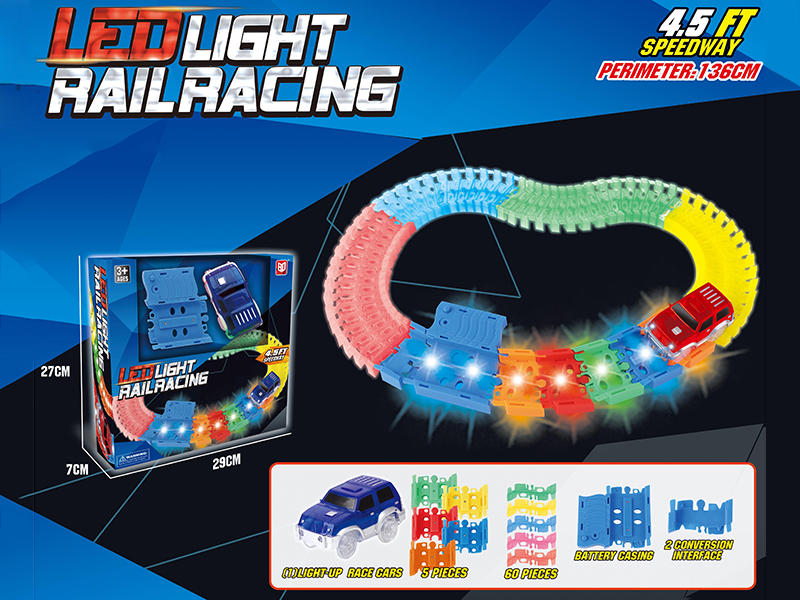 Glow-In-The-Dark LED Lights Rail Racing