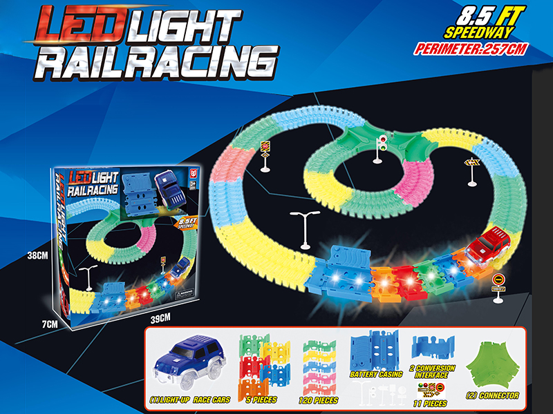 Glow-In-The-Dark LED Lights Rail Racing