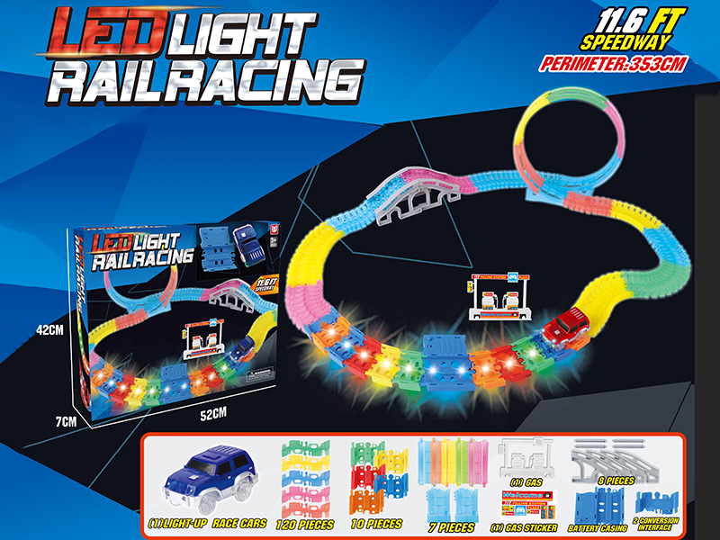 Glow-In-The-Dark LED Lights Rail Racing