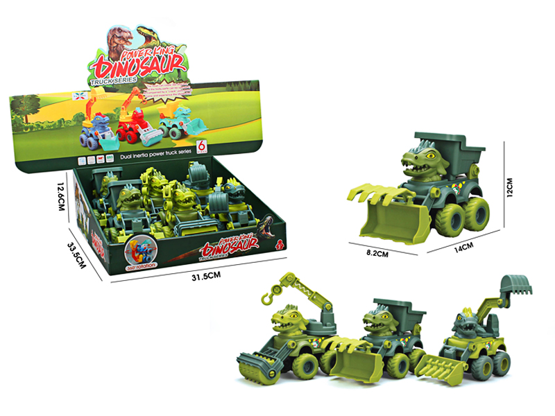 6PCS Double Friction Camouflage Dinosaur Farmer'S Car