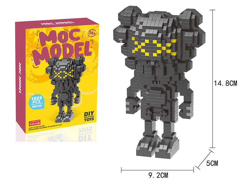 Micro Particle Building Blocks - KAWS Fashion Model Black 1035PCS