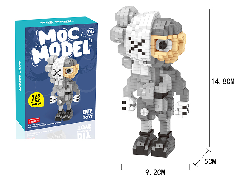 Micro Particle Building Blocks - KAWS Fashion Model Grey Dissection 973PCS