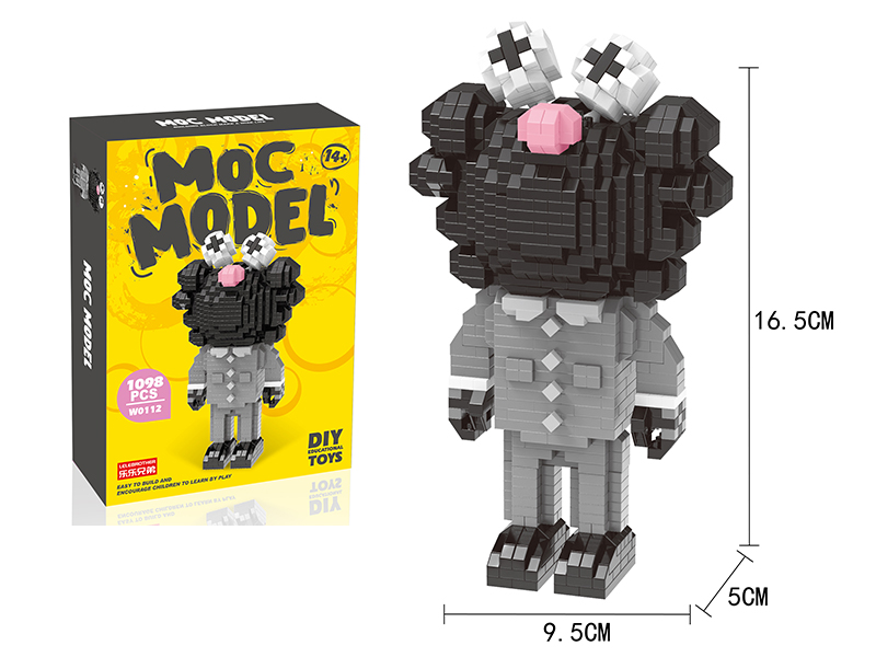 Micro Particle Building Blocks - KAWS Fashion Model Suit Black 1098PCS