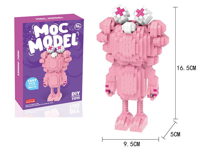 Micro Particle Building Blocks - KAWS Fashion Model Pink 1097PCS