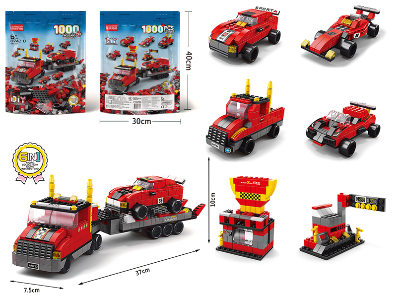 Racing Trailer Building Blocks 1000pcs