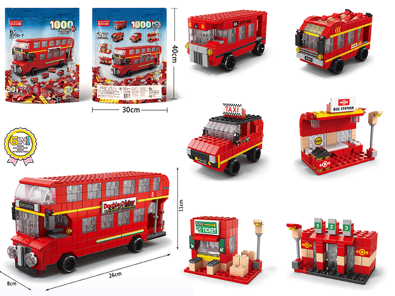 Double-Decker Bus Building Blocks 1000pcs