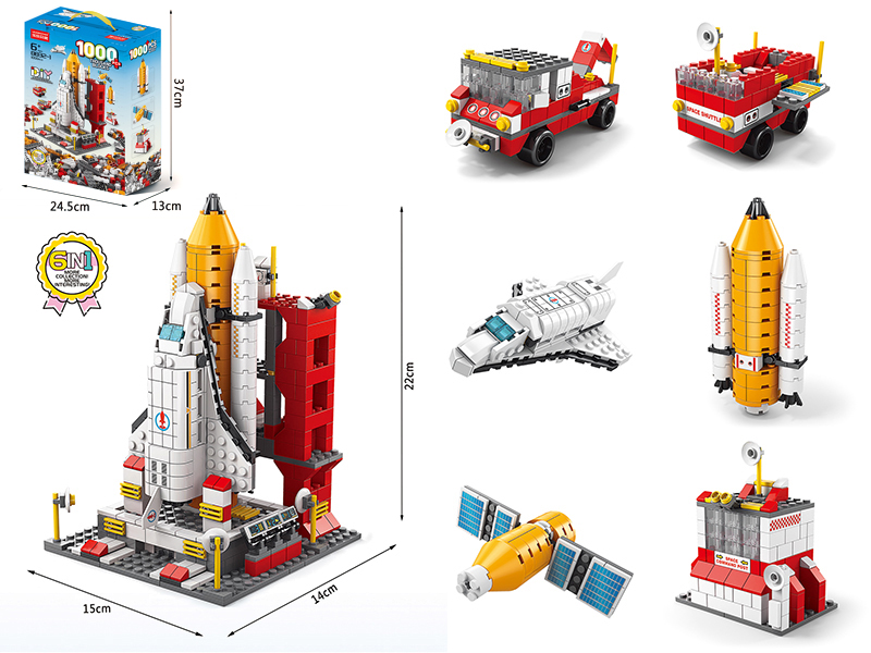 6 In 1 Space Shuttle Building Blocks 1000pcs