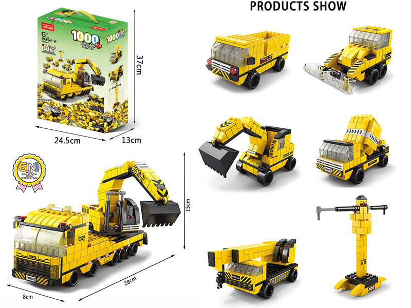 6 In 1 Engineering Truck Building Blocks 1000pcs