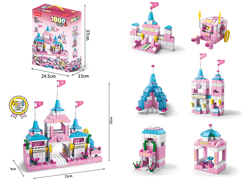 6 In 1 Castle Building Blocks 1000pcs