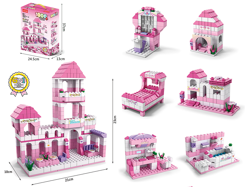 6 In 1 Princess House Building Blocks 1000pcs