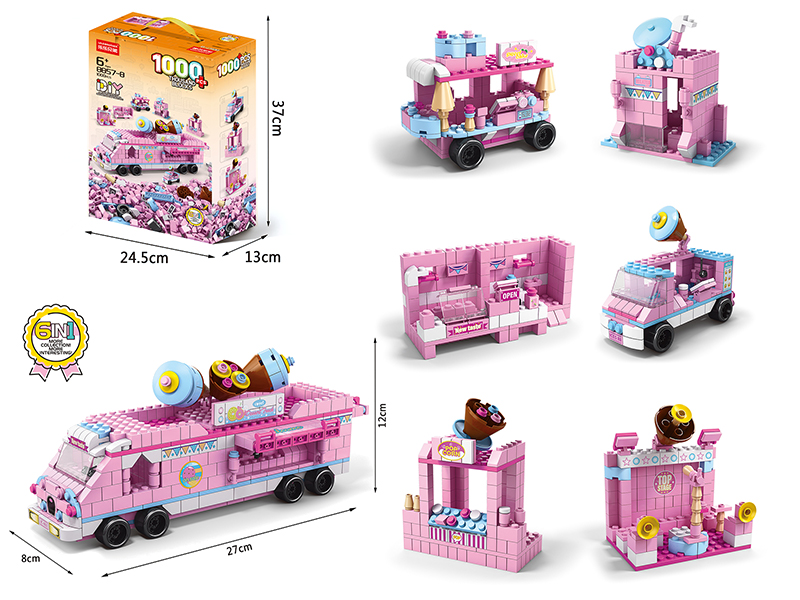 6 In 1 Dessert Truck Building Blocks 1000pcs