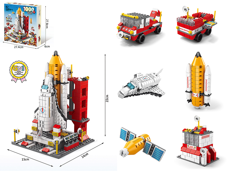 6 In 1 Space Shuttle Building Blocks 1000pcs