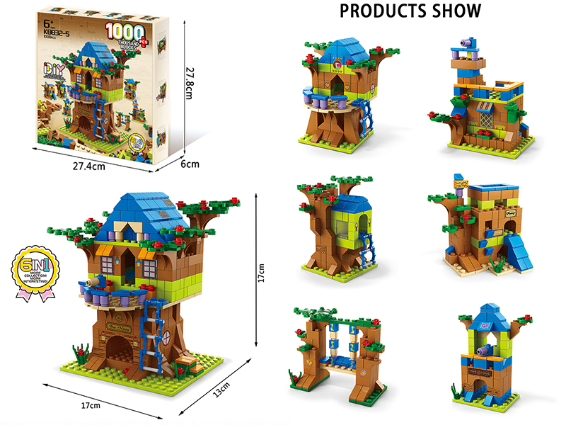 6 In 1 Tree House Building Blocks 1000pcs