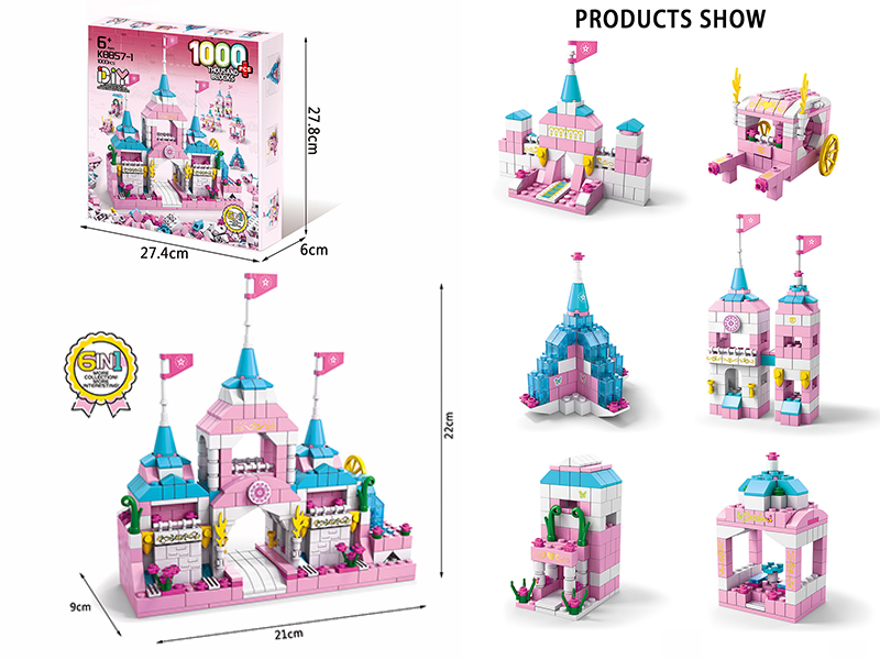 6 In 1 Castle Building Blocks 1000pcs