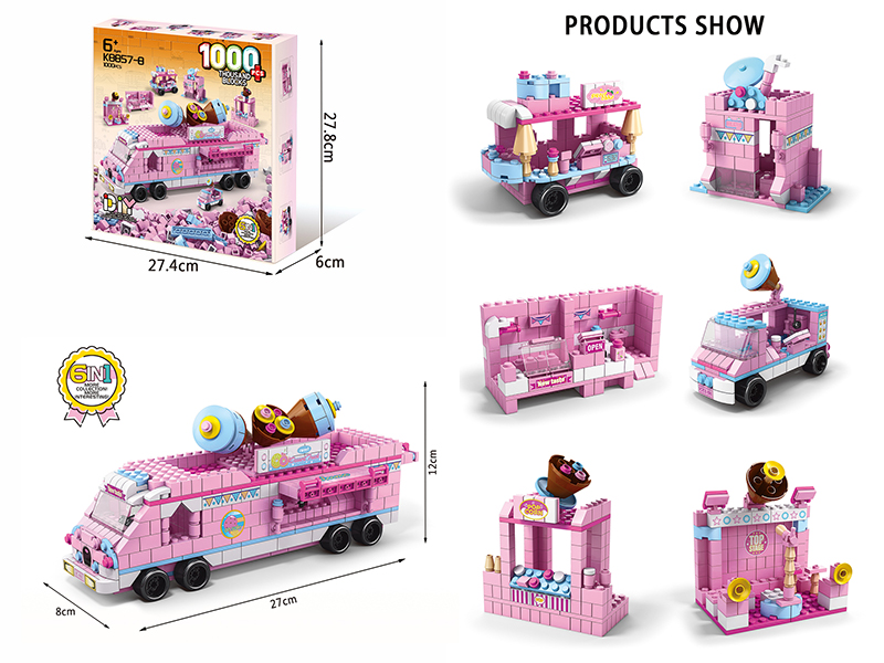 6 In 1 Dessert Truck Building Blocks 1000pcs