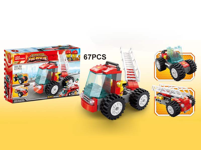 City Fire Series Building Blocks - Ladder Truck 67PCS