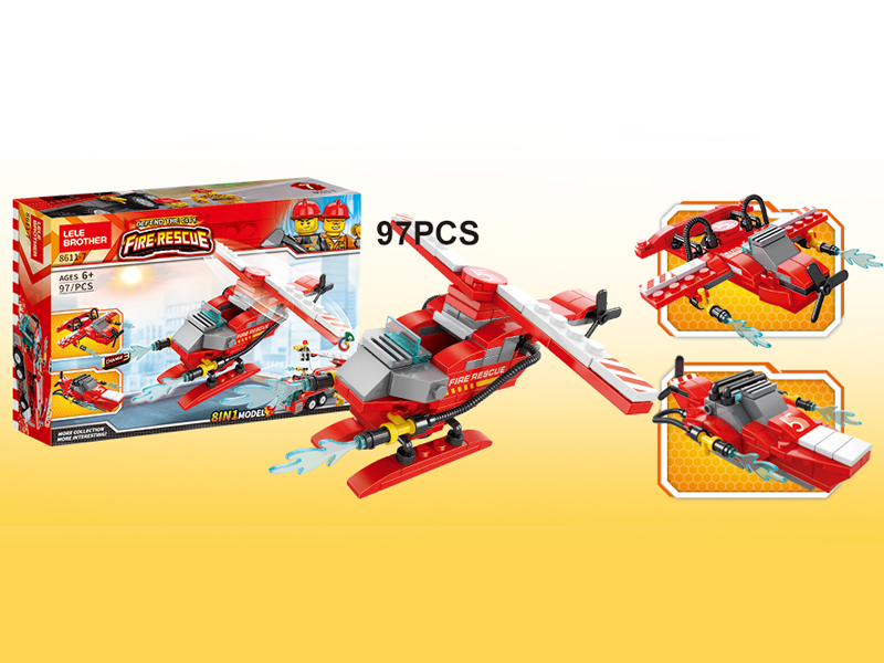 City Fire Series Building Blocks - Rescue Helicopter 97PCS