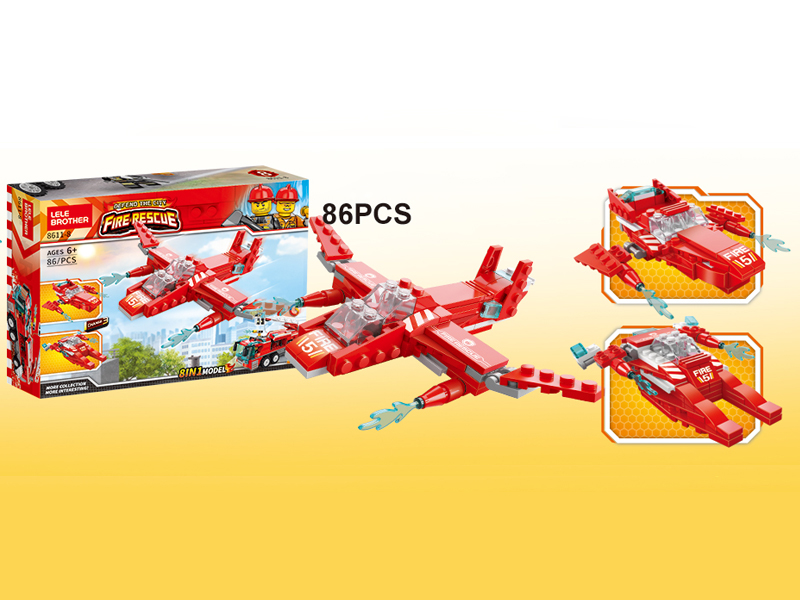 City Fire Series Building Blocks - Jet Plane 86PCS