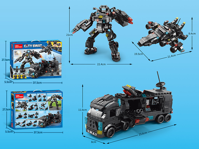 City Poice 8 In 1 Building Blocks 585PCS