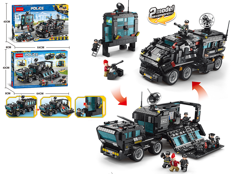 Police Building Blocks - Black Panther Counter Terrorism Mobile Command 1459PCS