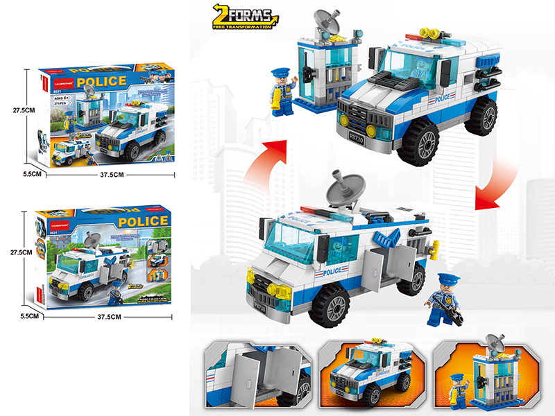 Police Armoured Transport Vehicle Building Blocks 271PCS