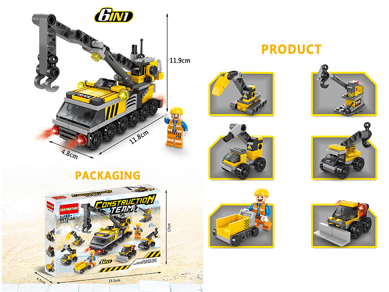 Engineering Truck 6 In 1 Building Blocks 142pcs
