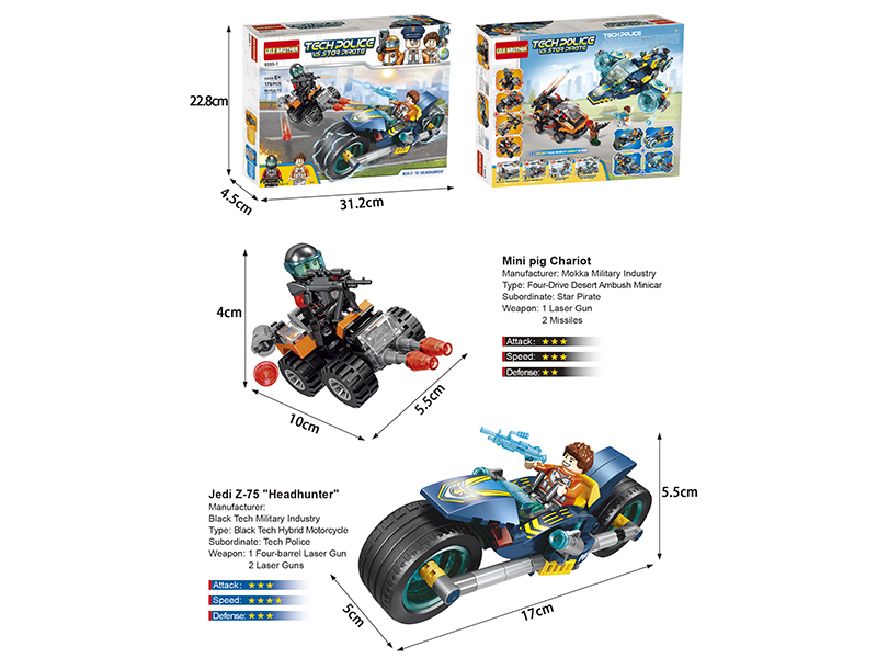 Tech Police Series Building Blocks - Jedi Z-75 Headhunter 179PCS