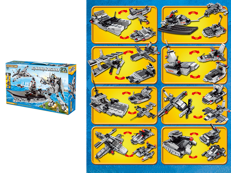 Aircraft Carrier Robot Building Blocks 728pcs