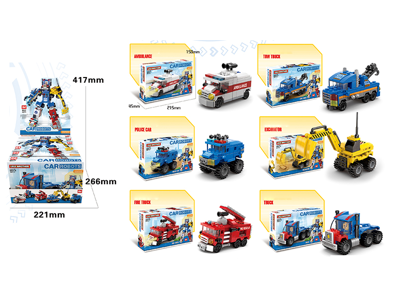 Car Robot 6 In 1 Building Blocks 482pcs