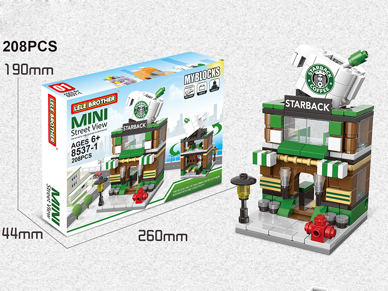 Mini Street View Series Building Blocks - Coffee Shop 208pcs