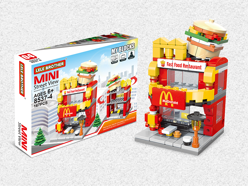 Mini Street View Series Building Blocks - Fast Food Restaurant 167PCS