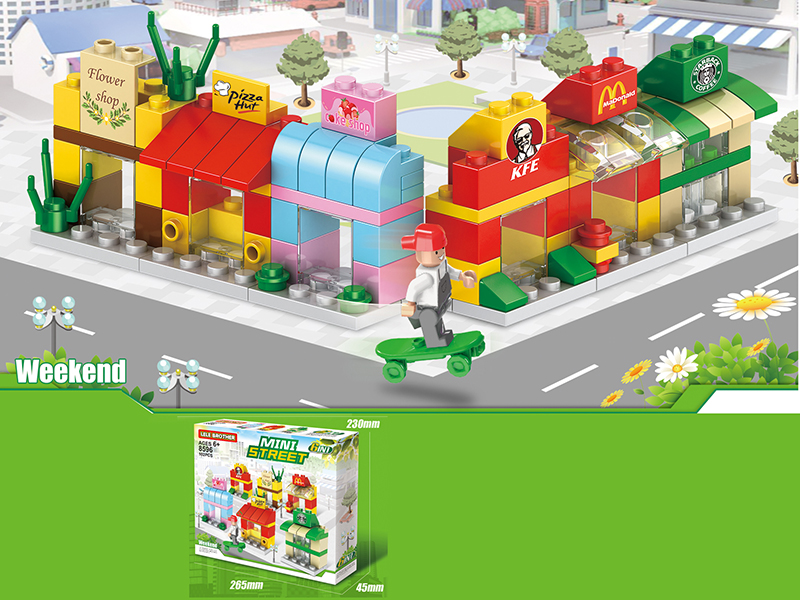Mini Street View 6 In 1 Building Blocks 102PCS