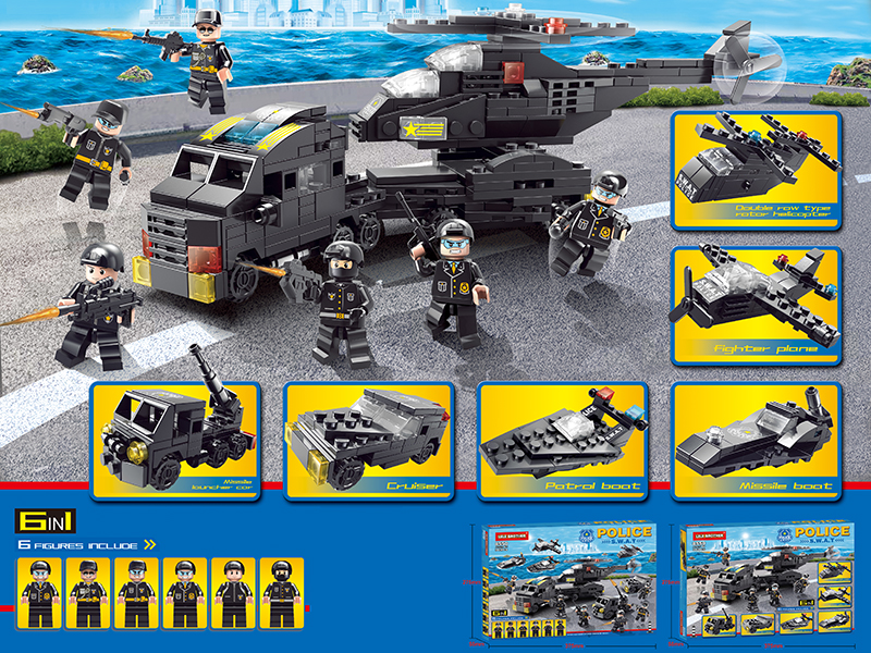 City S.W.A.T 6 In 1 Building Blocks 343PCS