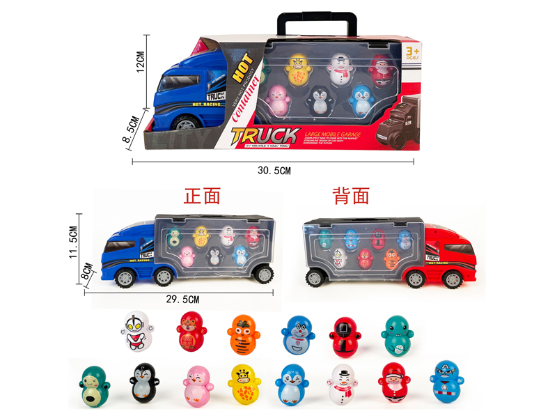 Slide Container Truck With 14 Mixed Type Tumblers