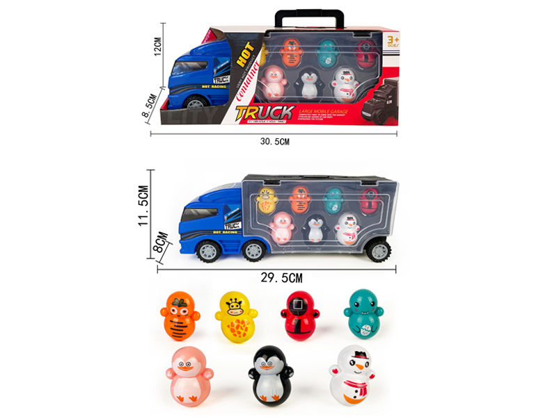 Slide Container Truck With 7 Tumblers (3 Large And 4 Small)