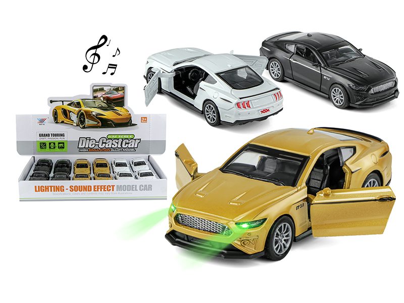 12Pcs 1:32 Pull Back Alloy Ford Mustang With Light Music