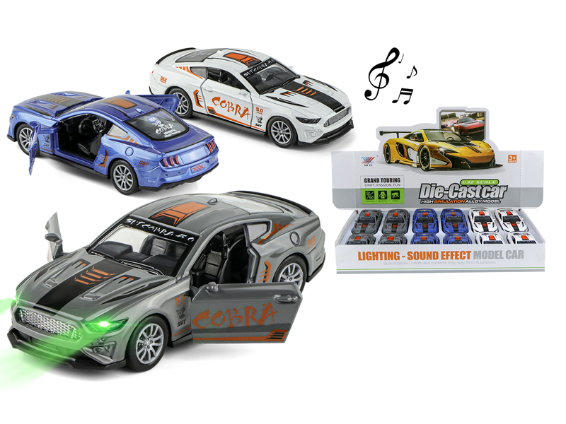 12Pcs 1:32 Pull Back Alloy Ford Racing Car With Light Music