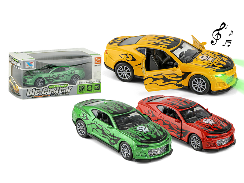 1:32 Pull Back Alloy Bumblebee Printing Fire With Light Music