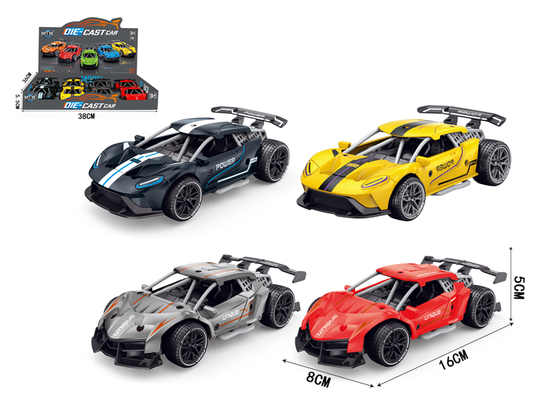 8PCS Alloy Pull Back Ford / Lamborghini Racing Car With Sound