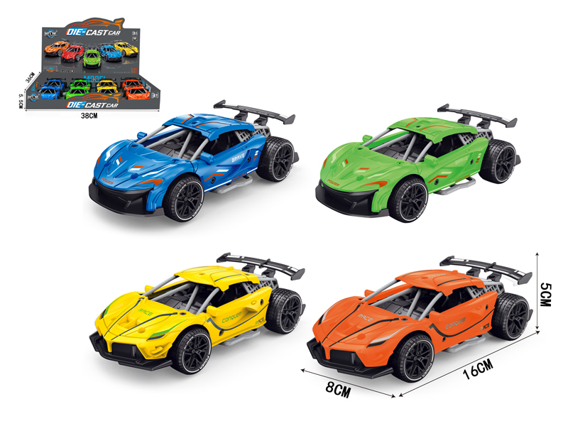 8PCS Alloy Pull Back Laiken / Ferrari Racing Car With Sound