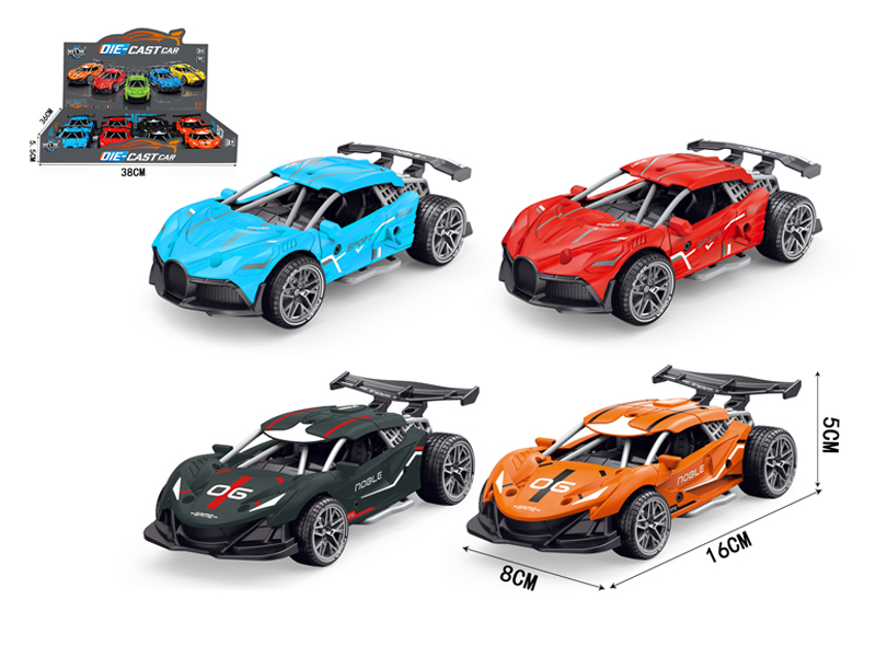 8PCS Alloy Pull Back Bugatti / Mclaren Racing Car With Sound