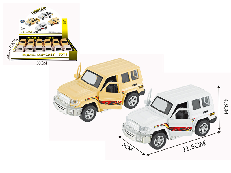 12PCS Alloy Pull Back Jeep