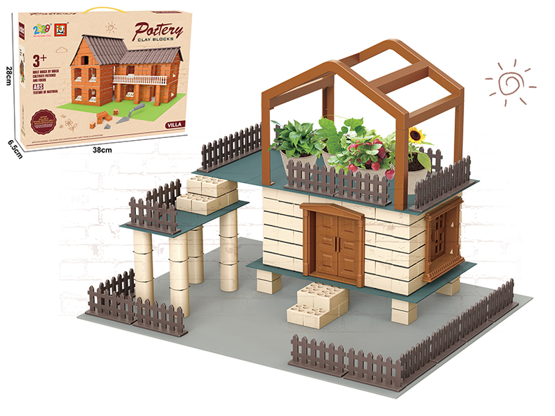 Little Bricklayer Series Clay Building Blocks - Roof Sun Room Villa(142PCS)