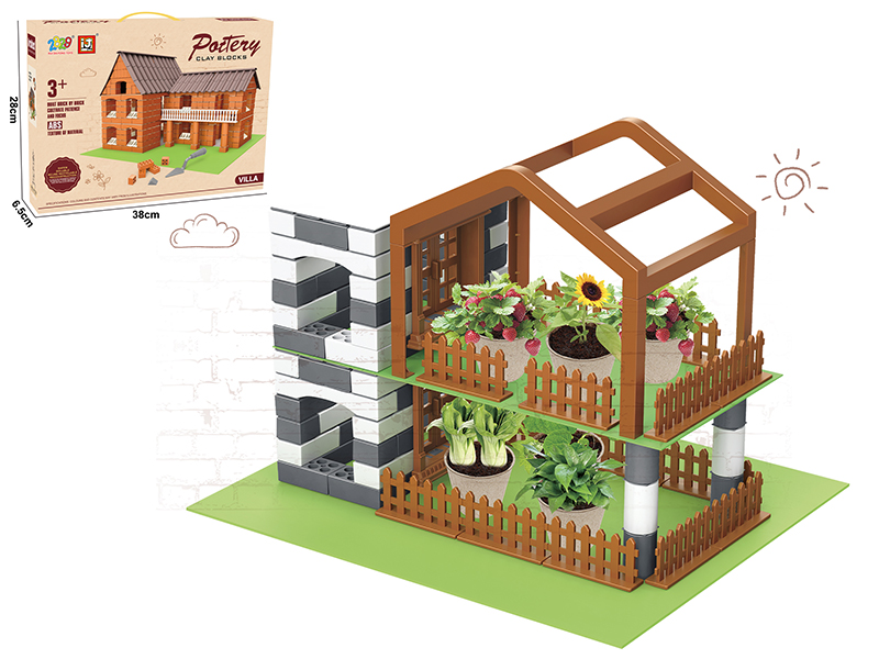 Little Bricklayer Series Clay Building Blocks - Double Deck Sunroom (135PCS)