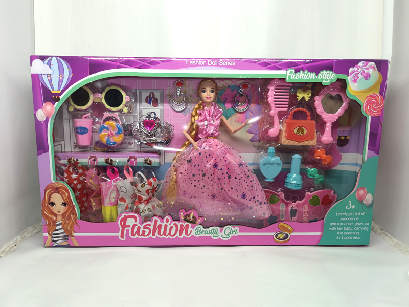 11.5-Inch Body Movable Joint Doll Family Girl Jewelry Set Replacement Gift Box