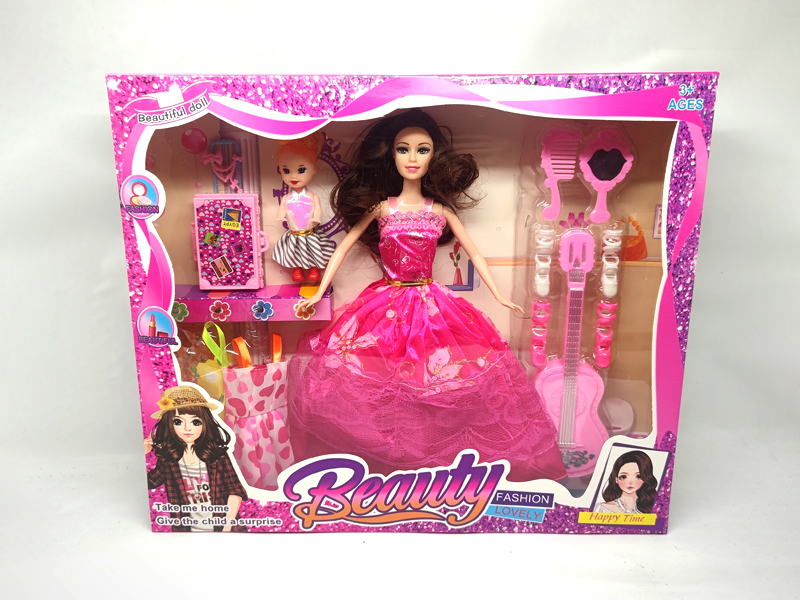 11.5-Inch Body Movable Joint Doll Family Travel Case Piano Ballet Shoes Comb Mirror