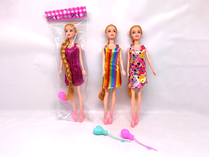11.5 Inch Full Body Movable Joint Long Braid Doll Balloon