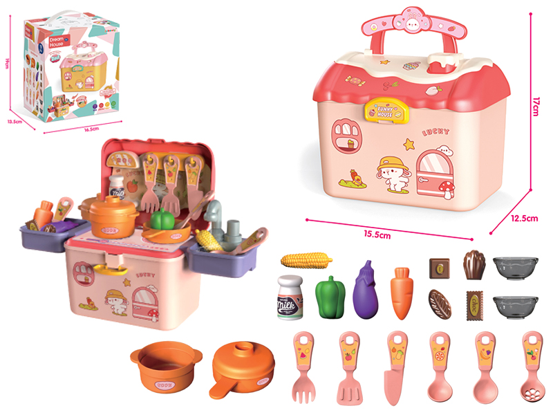 Pink Kitchen Storage House With Water Function